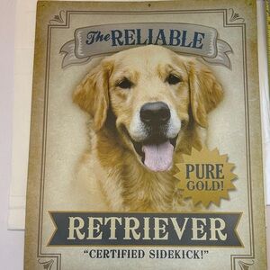 Retriever Dog Sign - Pure Gold